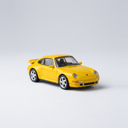 Yellow 1990s Turbo 1:64 die-cast car