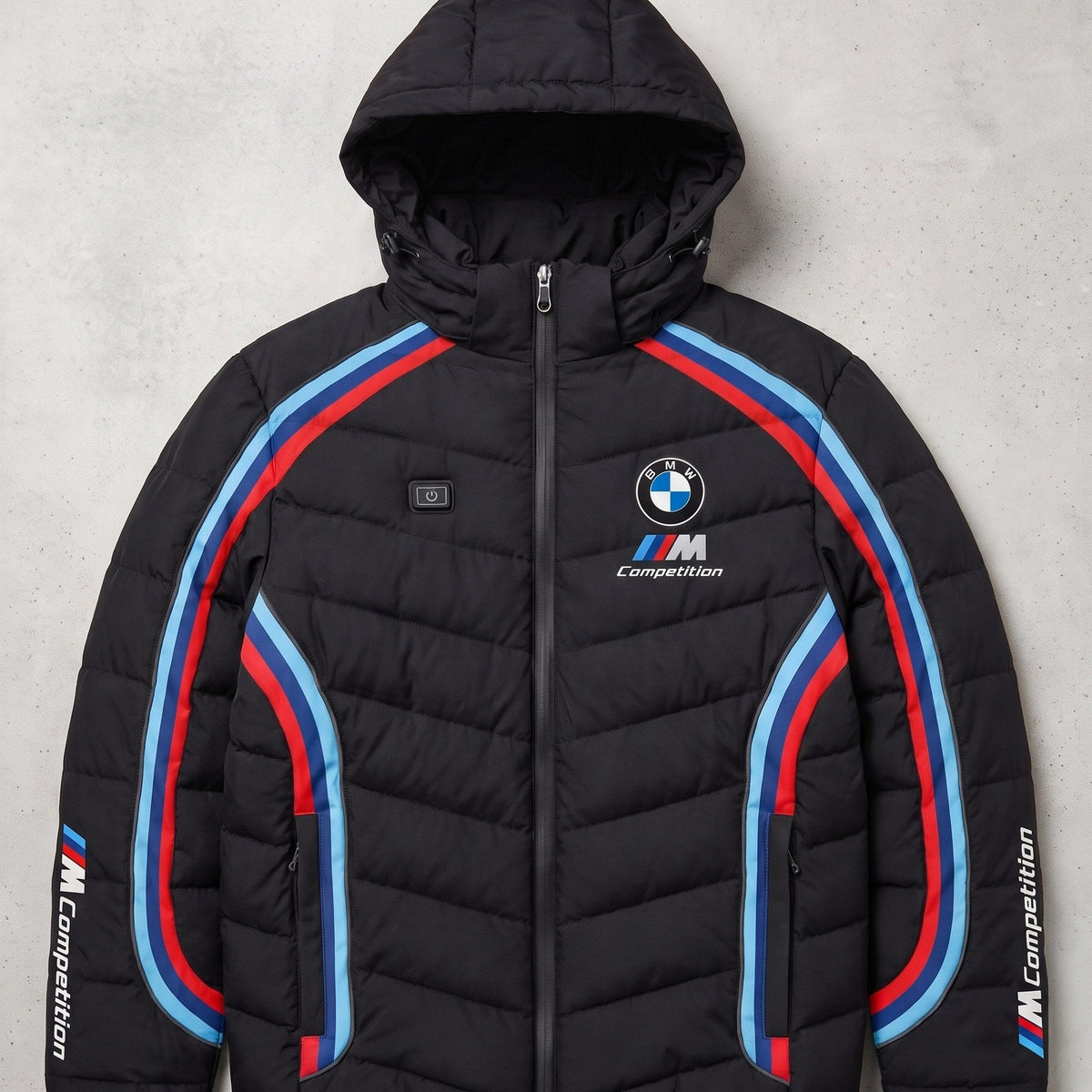 BMW M edition heated puffer jacket, front